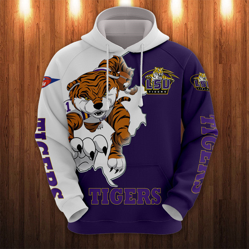 Lsu Tigers Hoodie With Mascot Print